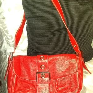 Coral leather purse